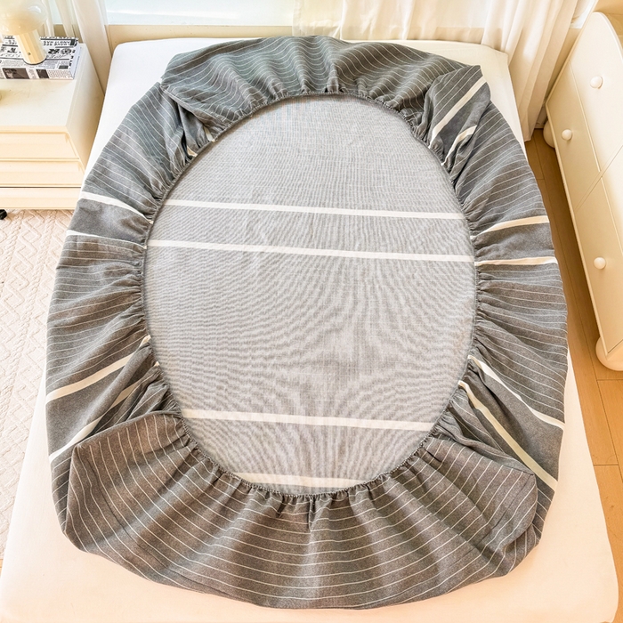 91家纺网 家纺一手货源 找家纺 爱彼家纺 2026原棉加厚老粗布床笠凉感床罩可当凉席床笠三件套 老粗布床笠-威廉