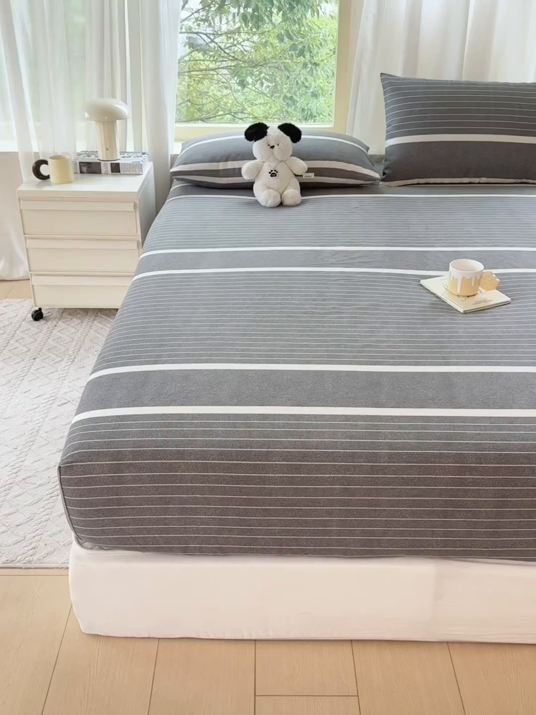 91家纺网 家纺一手货源 找家纺 爱彼家纺 2026原棉加厚老粗布床笠凉感床罩可当凉席床笠三件套 老粗布床笠-威廉