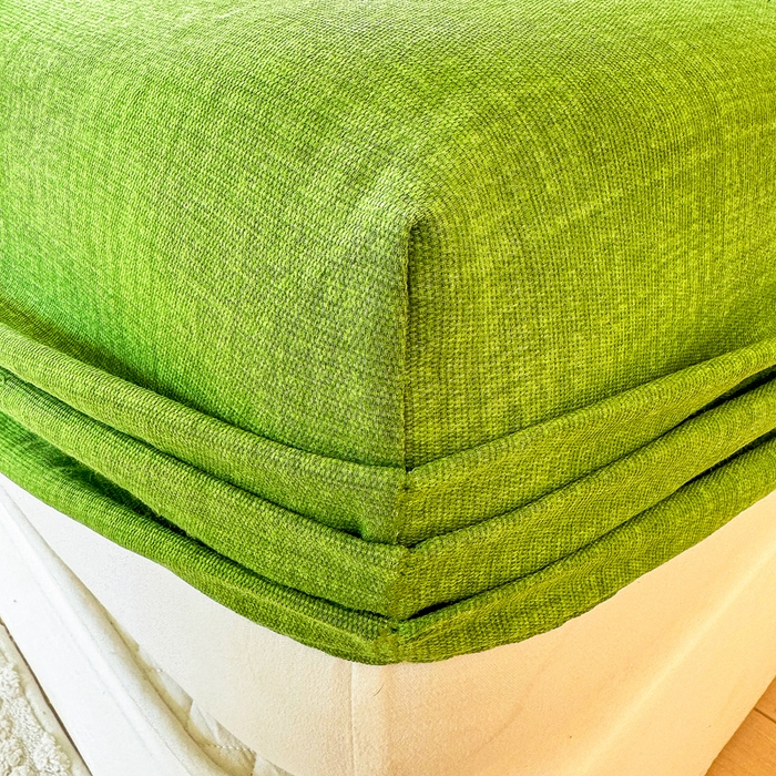 91家纺网 家纺一手货源 找家纺 爱彼家纺 2026原棉加厚老粗布床笠凉感床罩可当凉席床笠三件套 老粗布床笠-新青嫩绿