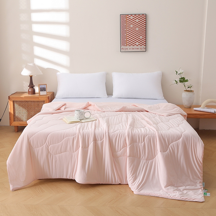 91家纺网 家纺一手货源 找家纺 亚龙工厂店 2026新款针织提花凉感被夏被夏凉被空调被 玉色