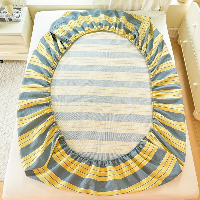 91家纺网 家纺一手货源 找家纺 爱彼家纺 2026原棉加厚老粗布床笠凉感床罩可当凉席床笠三件套 老粗布床笠-约定