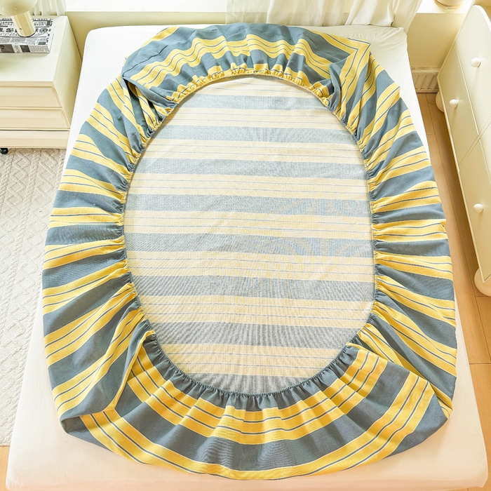 91家纺网 家纺一手货源 找家纺 爱彼家纺 2026原棉加厚老粗布床笠凉感床罩可当凉席床笠三件套 老粗布床笠-约定