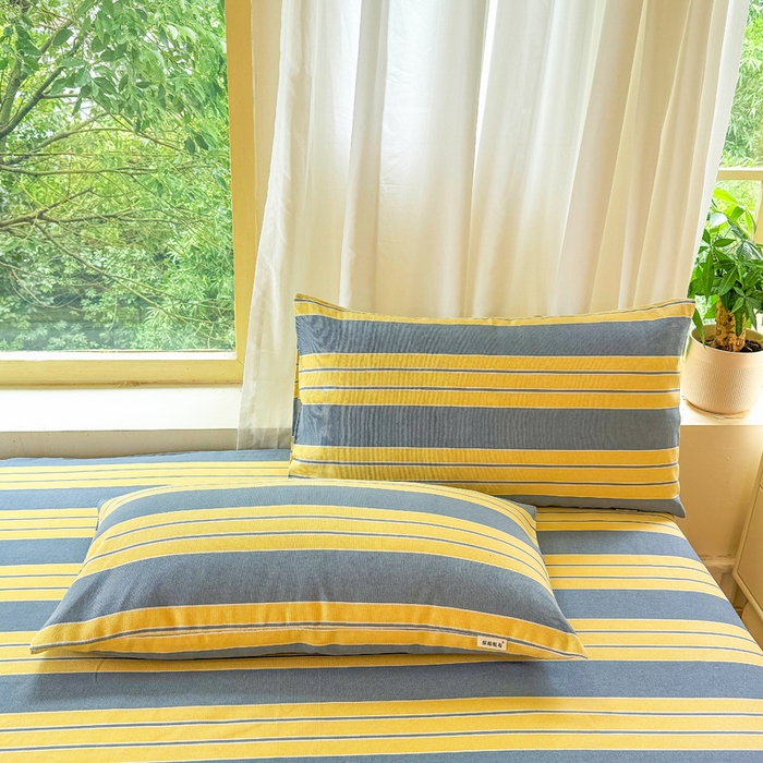 91家纺网 家纺一手货源 找家纺 爱彼家纺 2026原棉加厚老粗布床笠凉感床罩可当凉席床笠三件套 老粗布床笠-约定