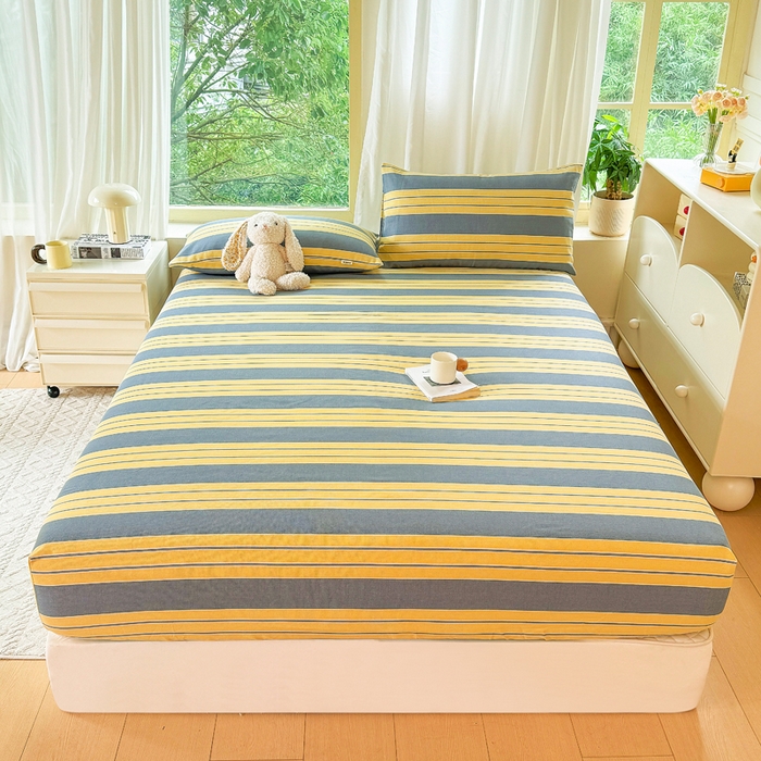 91家纺网 家纺一手货源 找家纺 爱彼家纺 2026原棉加厚老粗布床笠凉感床罩可当凉席床笠三件套 老粗布床笠-约定