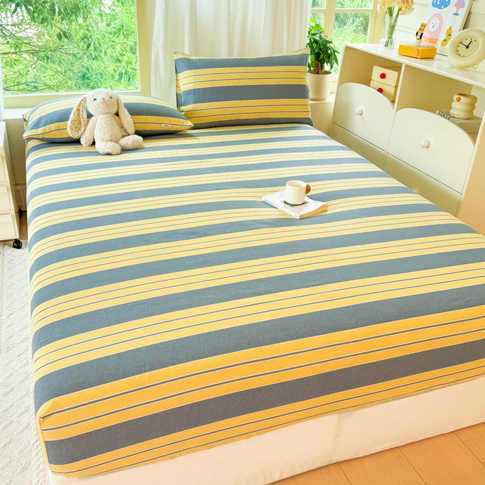 91家纺网 家纺一手货源 找家纺 爱彼家纺 2026原棉加厚老粗布床笠凉感床罩可当凉席床笠三件套 老粗布床笠-约定