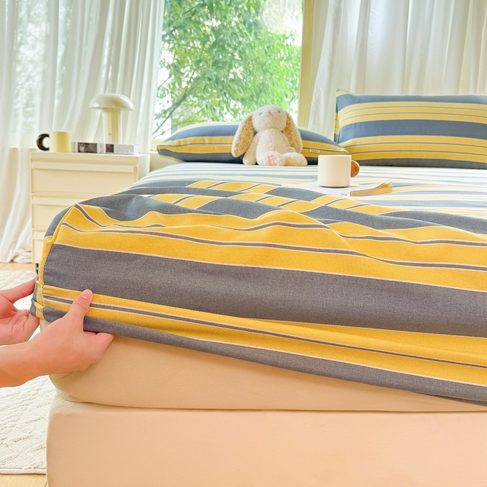 91家纺网 家纺一手货源 找家纺 爱彼家纺 2026原棉加厚老粗布床笠凉感床罩可当凉席床笠三件套 老粗布床笠-约定