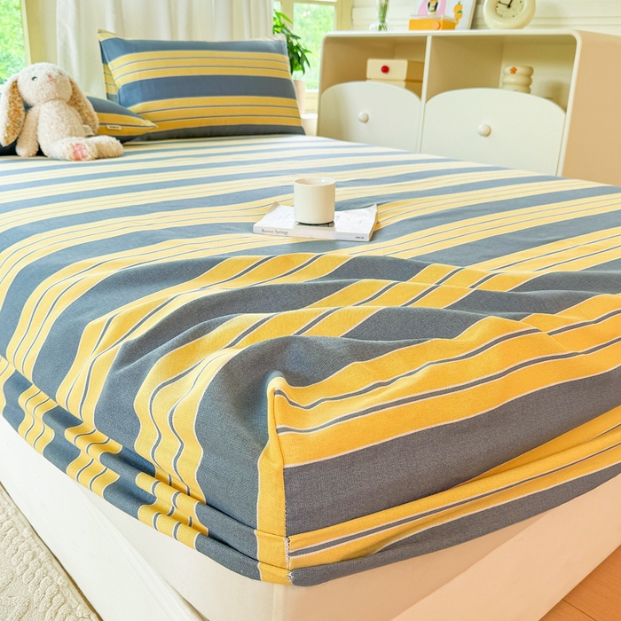 91家纺网 家纺一手货源 找家纺 爱彼家纺 2026原棉加厚老粗布床笠凉感床罩可当凉席床笠三件套 老粗布床笠-约定