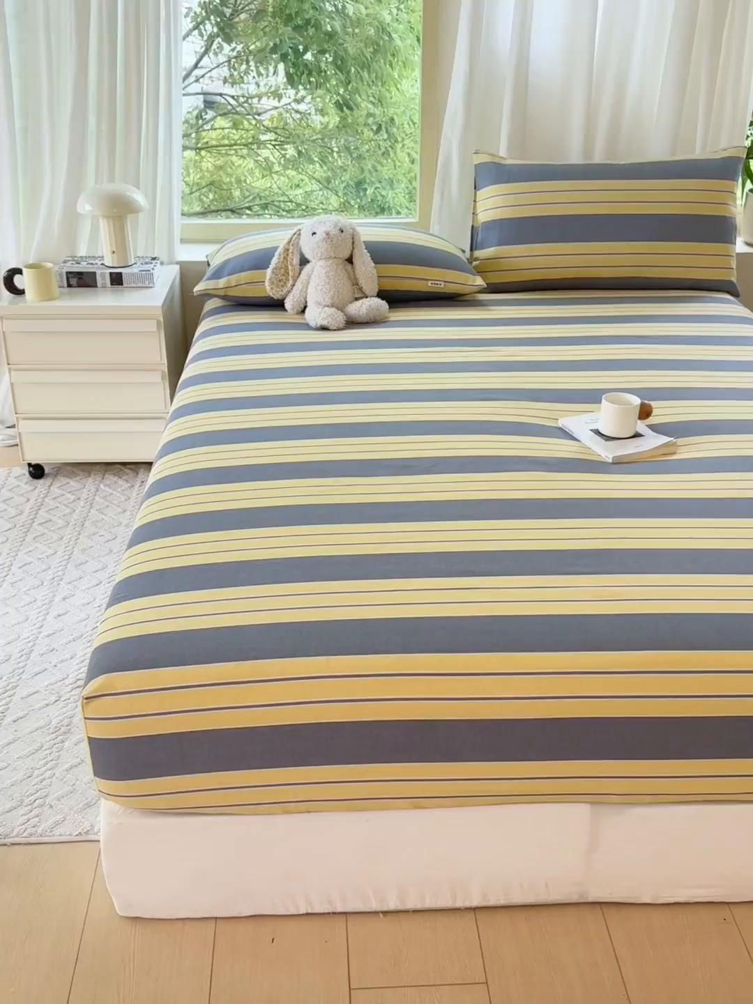 91家纺网 家纺一手货源 找家纺 爱彼家纺 2026原棉加厚老粗布床笠凉感床罩可当凉席床笠三件套 老粗布床笠-约定