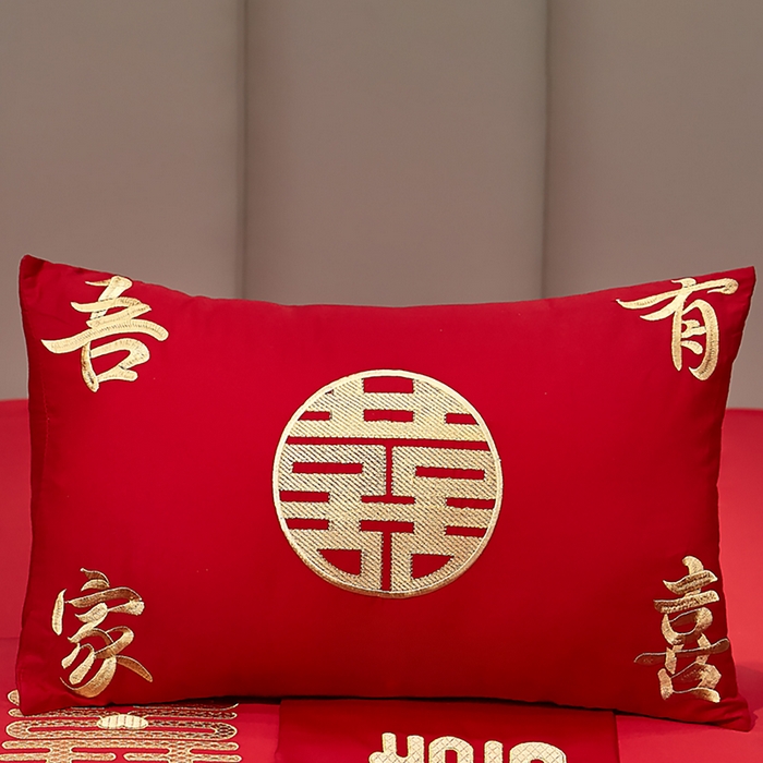 91家纺网 家纺一手货源 找家纺 浩情国际婚庆供货中心 2026新款长绒棉100%纯棉全棉结婚刺绣婚庆床单单件绣花纯色三件套单品婚庆枕套长期供货 提供买家秀 小抱枕