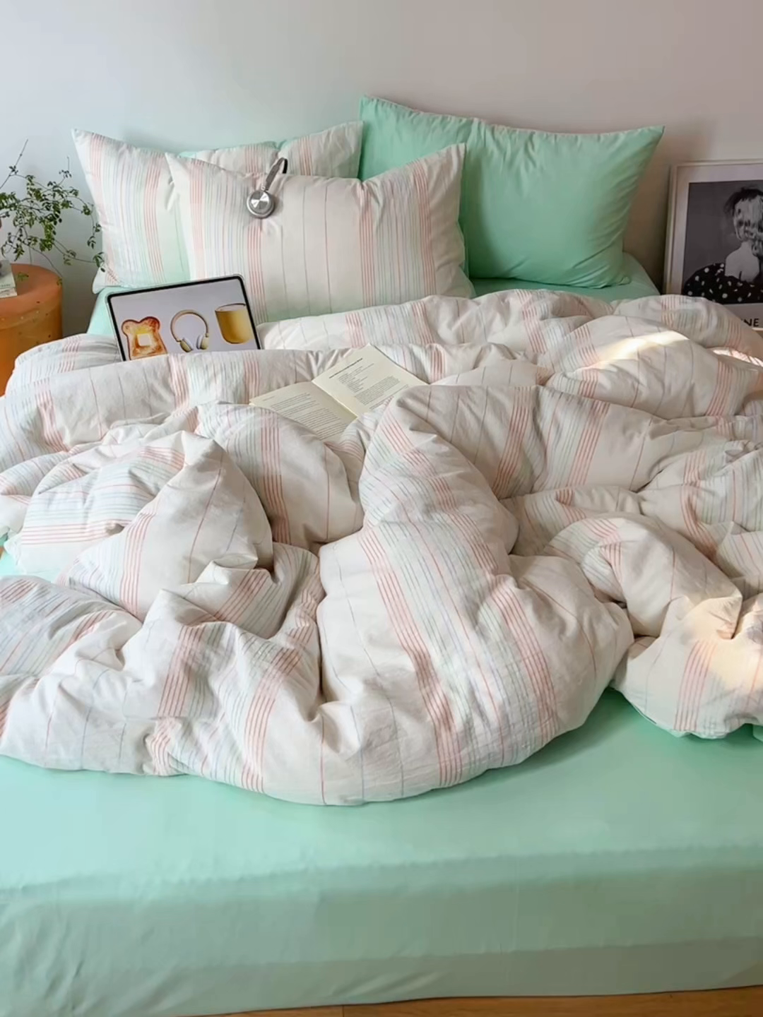 91家纺网 家纺一手货源 找家纺 （总）女子家纺 2026新款全棉纯棉水洗棉色织小提花四件套简纹