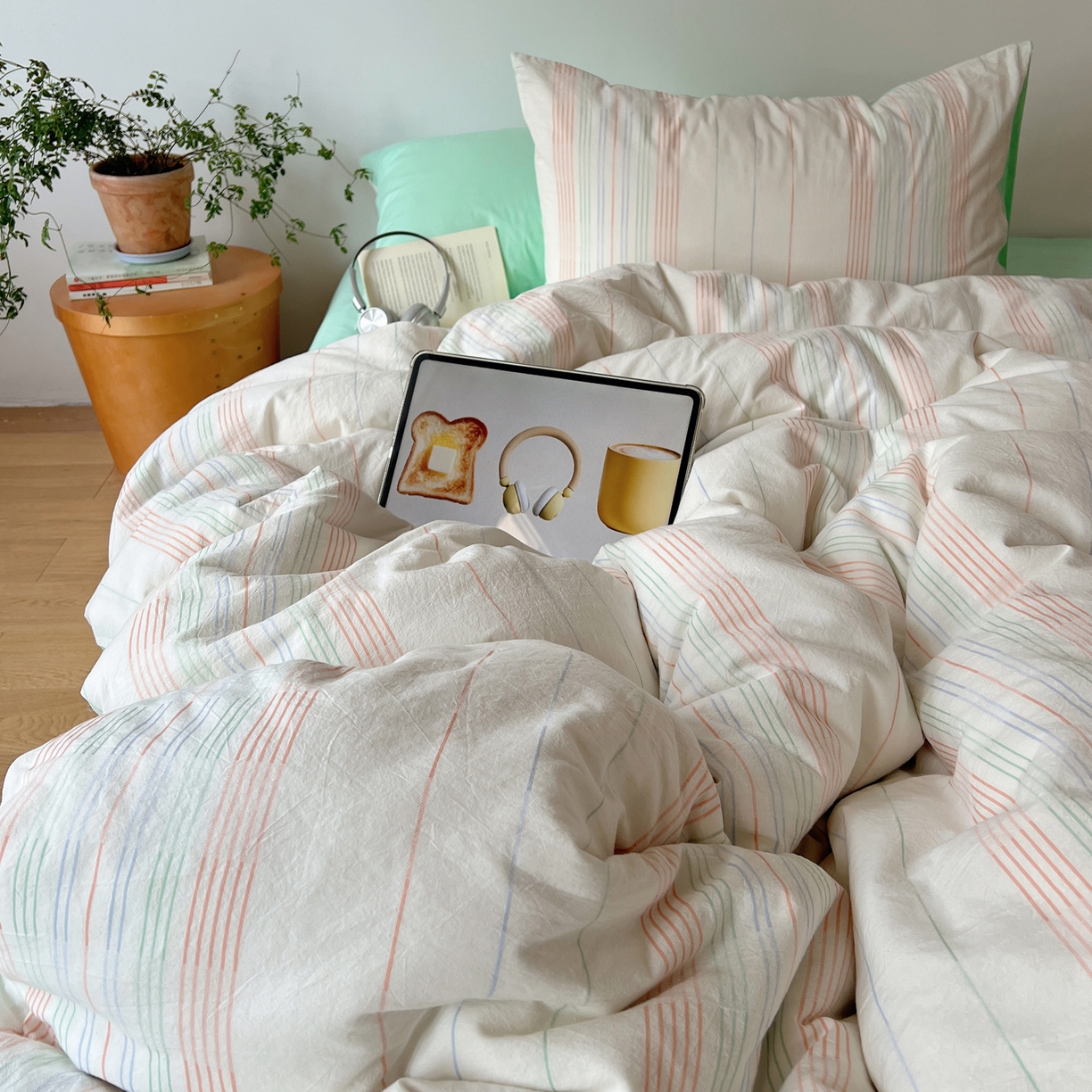 91家纺网 家纺一手货源 找家纺 （总）女子家纺 2026新款全棉纯棉水洗棉色织小提花四件套简纹