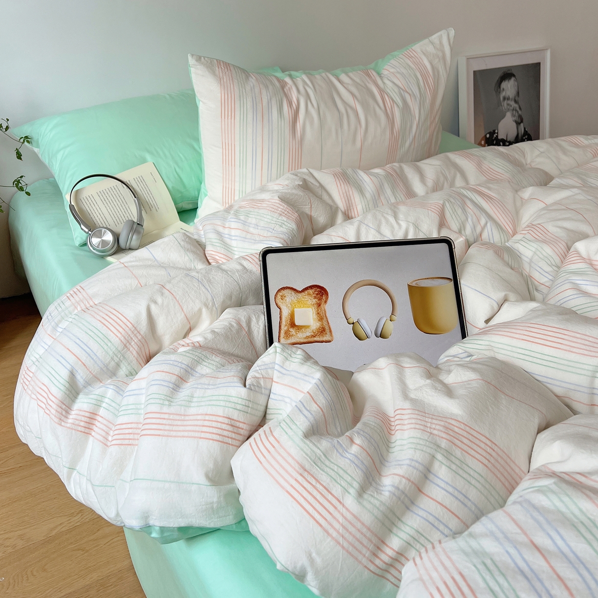 91家纺网 家纺一手货源 找家纺 （总）女子家纺 2026新款全棉纯棉水洗棉色织小提花四件套简纹