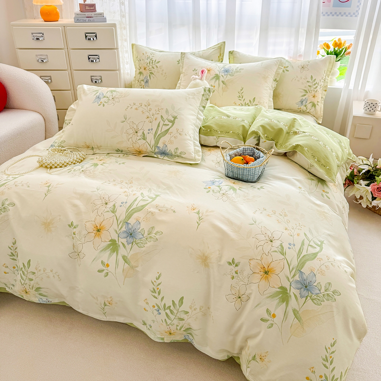 91家纺网 家纺一手货源 找家纺 （总）壹贝家纺 2026新款小清新纯棉印花四件套系列