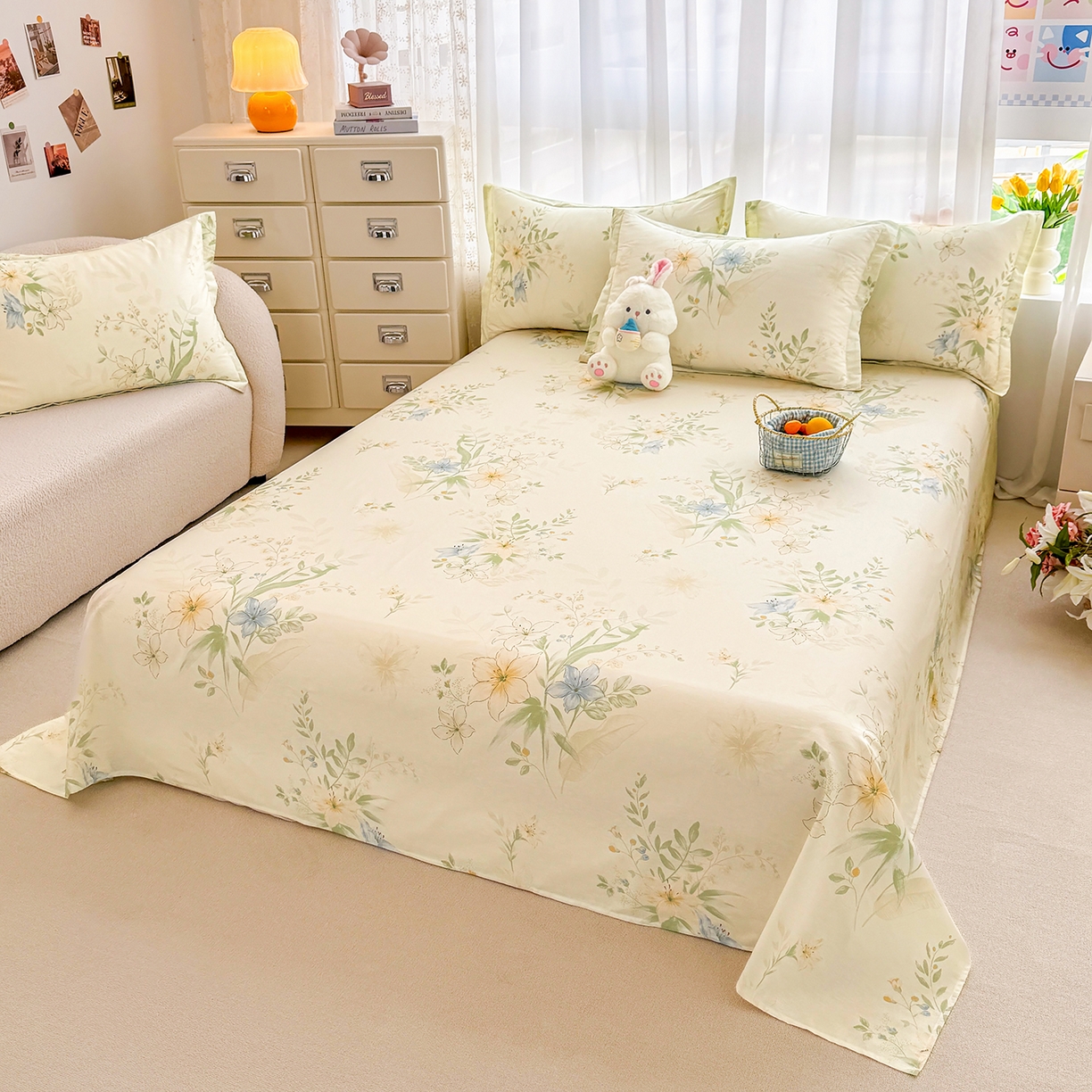 91家纺网 家纺一手货源 找家纺 （总）壹贝家纺 2026新款小清新纯棉印花四件套系列