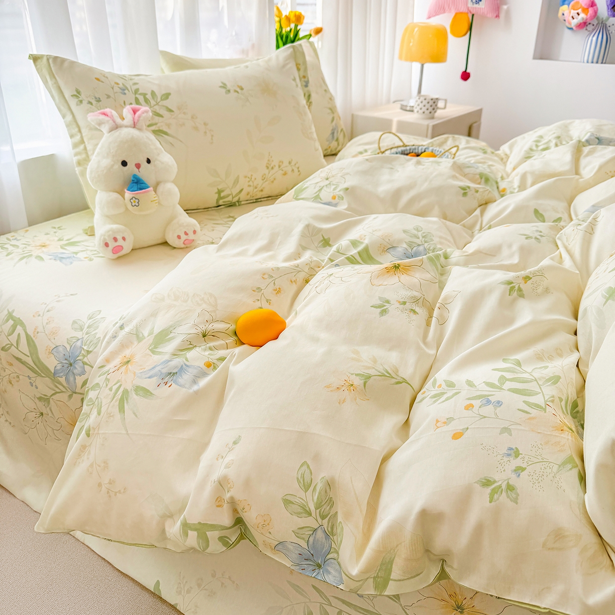 91家纺网 家纺一手货源 找家纺 （总）壹贝家纺 2026新款小清新纯棉印花四件套系列