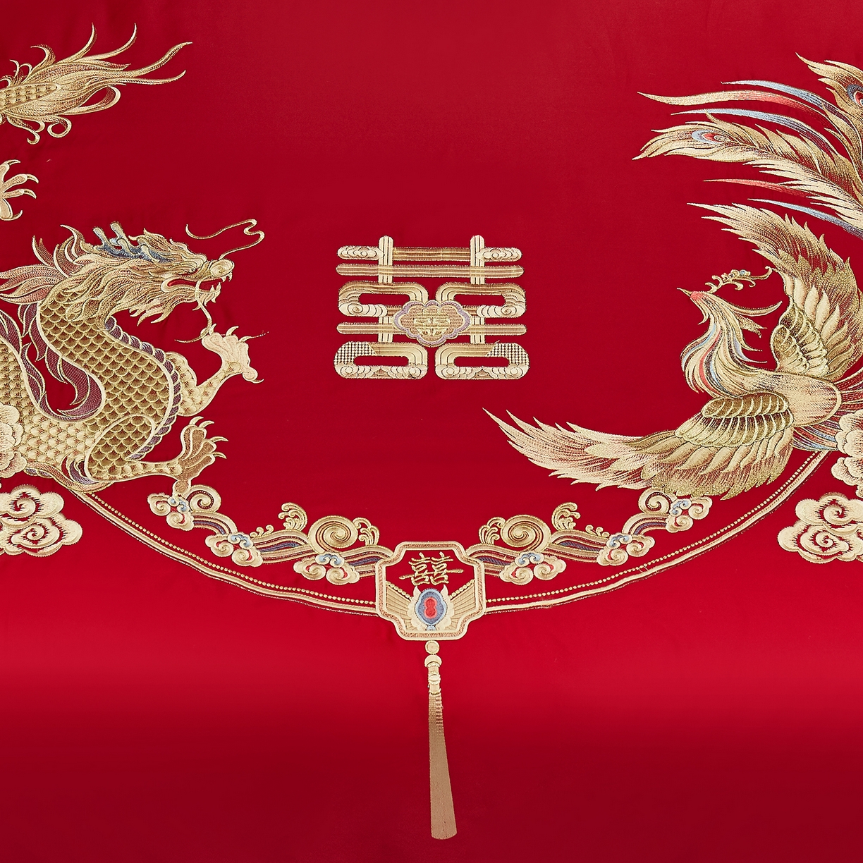 91家纺网 家纺一手货源 找家纺 浩情国际婚庆供货中心 2026新款长绒棉100%纯棉全棉结婚刺绣婚庆床单单件绣花纯色三件套单品婚庆枕套长期供货 提供买家秀 龙凤喜乐-绣花款