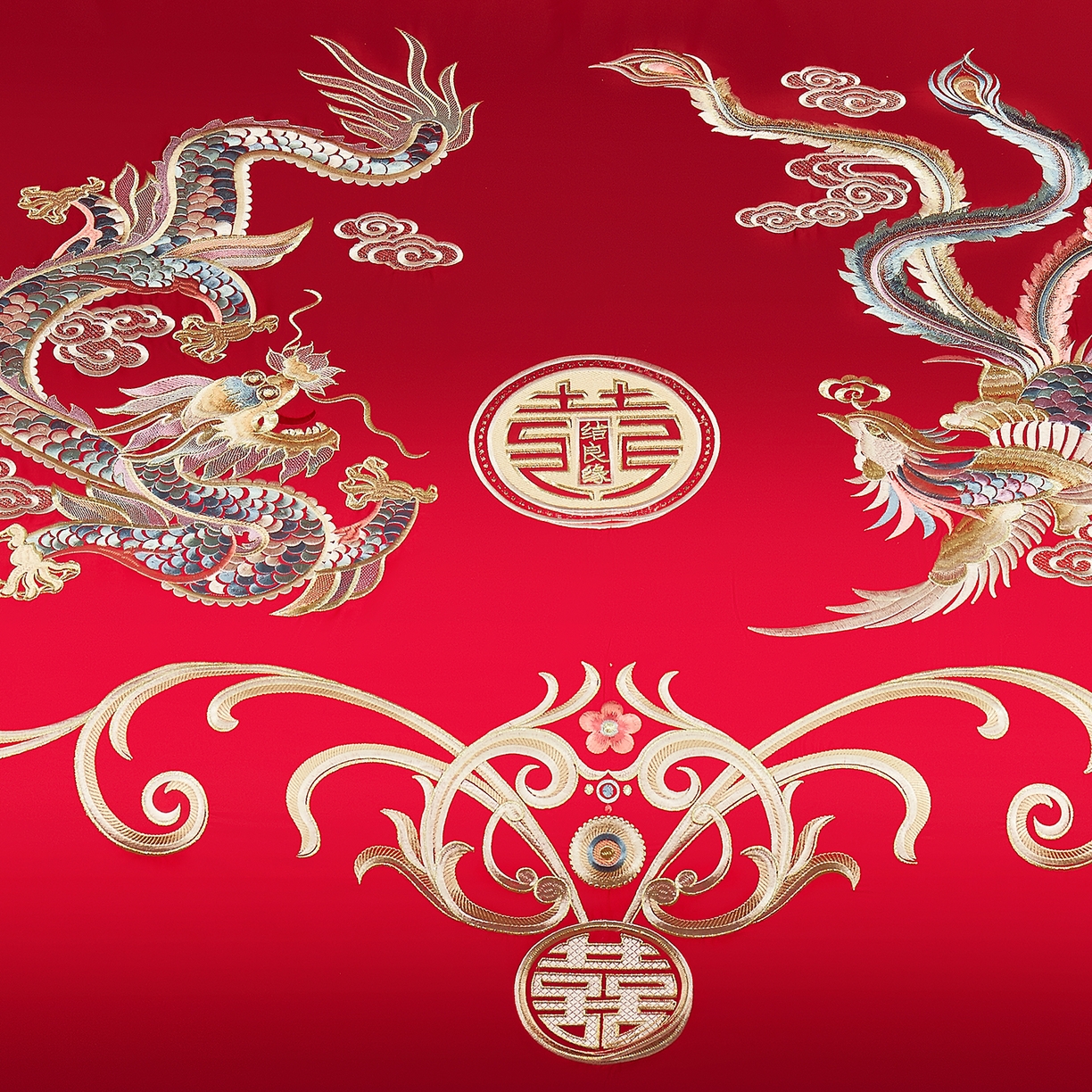 91家纺网 家纺一手货源 找家纺 浩情国际婚庆供货中心 2026新款长绒棉100%纯棉全棉结婚刺绣婚庆床单单件绣花纯色三件套单品婚庆枕套长期供货 提供买家秀 龙姿凤彩-绣花款