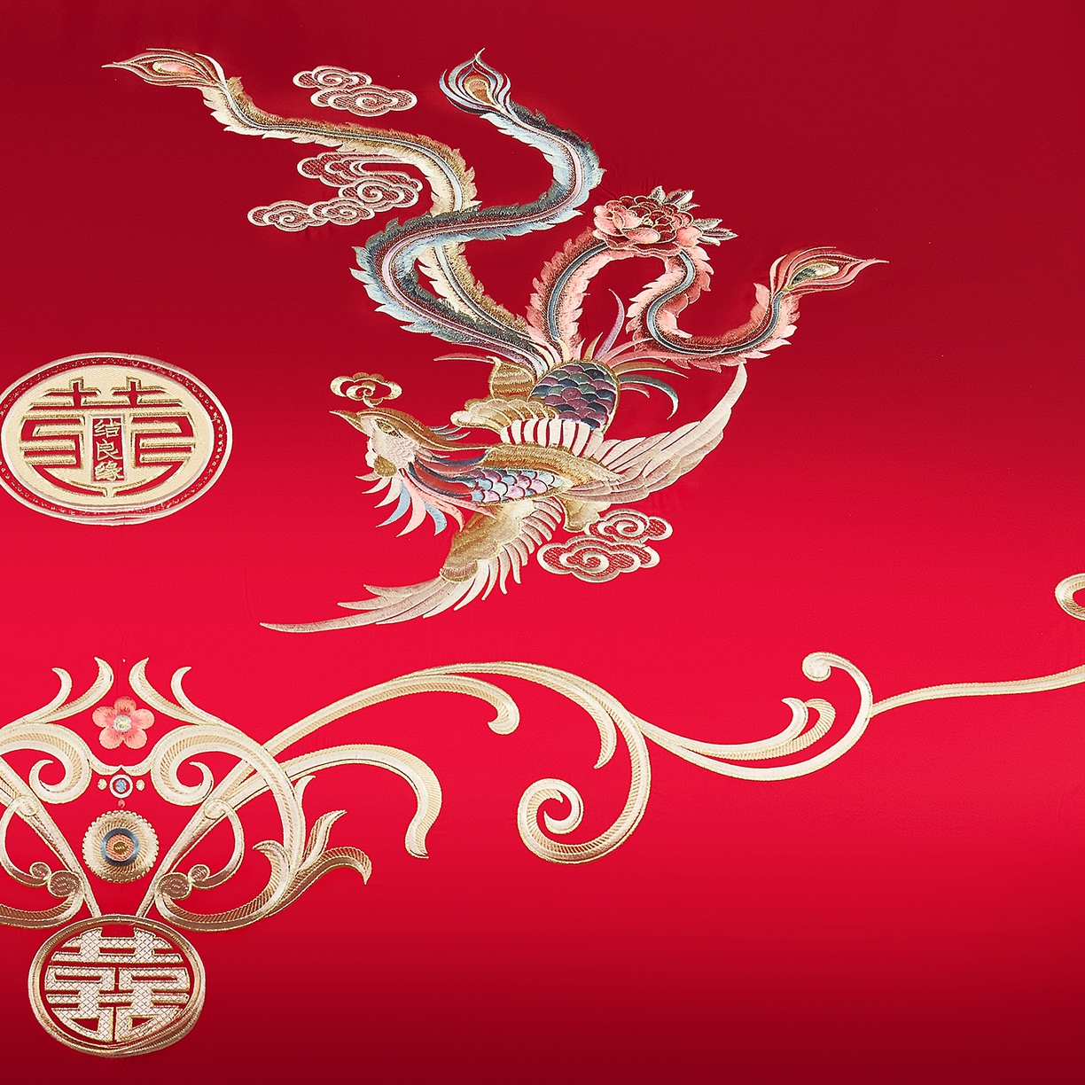 91家纺网 家纺一手货源 找家纺 浩情国际婚庆供货中心 2026新款长绒棉100%纯棉全棉结婚刺绣婚庆床单单件绣花纯色三件套单品婚庆枕套长期供货 提供买家秀 龙姿凤彩-绣花款