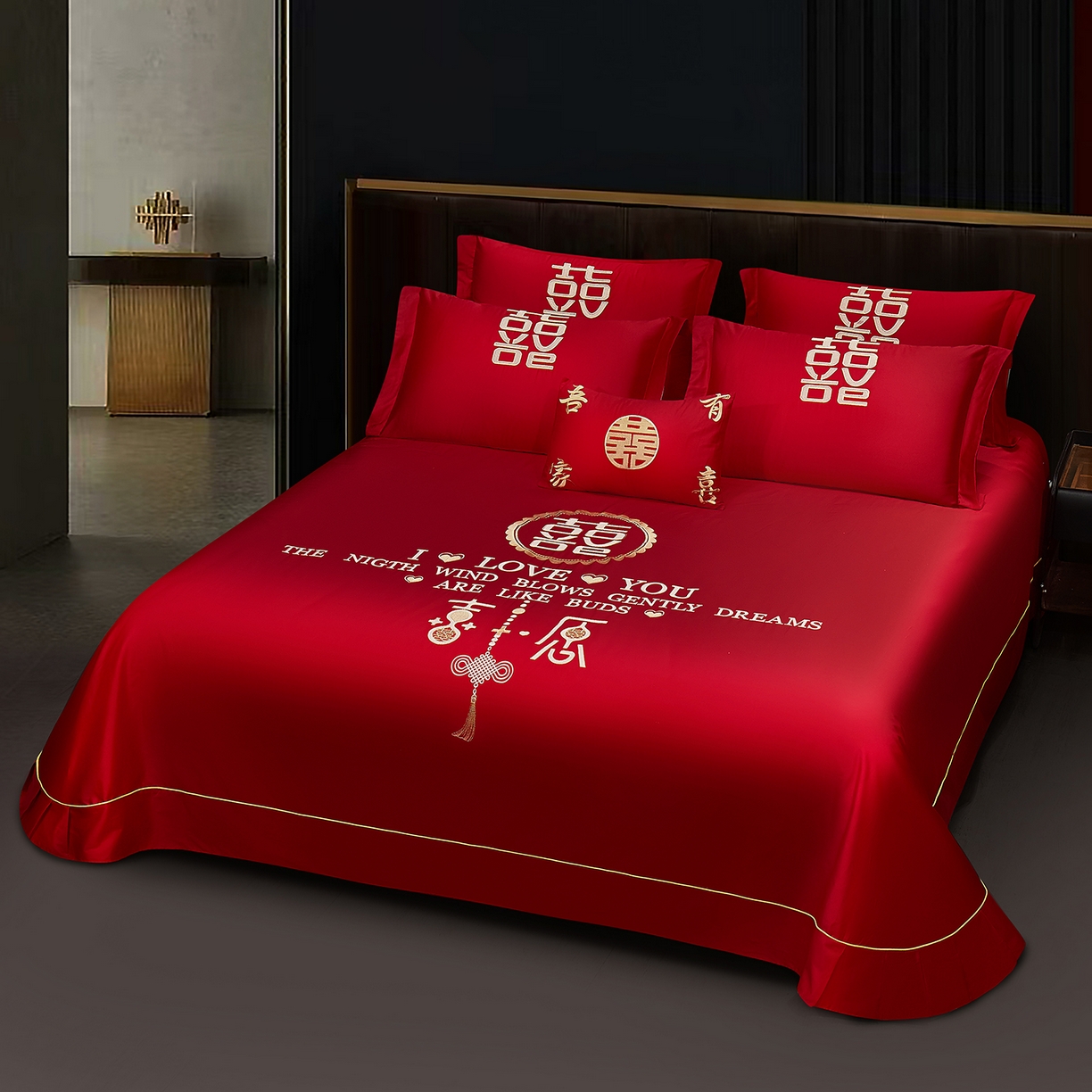 91家纺网 家纺一手货源 找家纺 浩情国际婚庆供货中心 2026新款长绒棉100%纯棉全棉结婚刺绣婚庆床单单件绣花纯色三件套单品婚庆枕套长期供货 提供买家秀 名门贵绣-绣花款