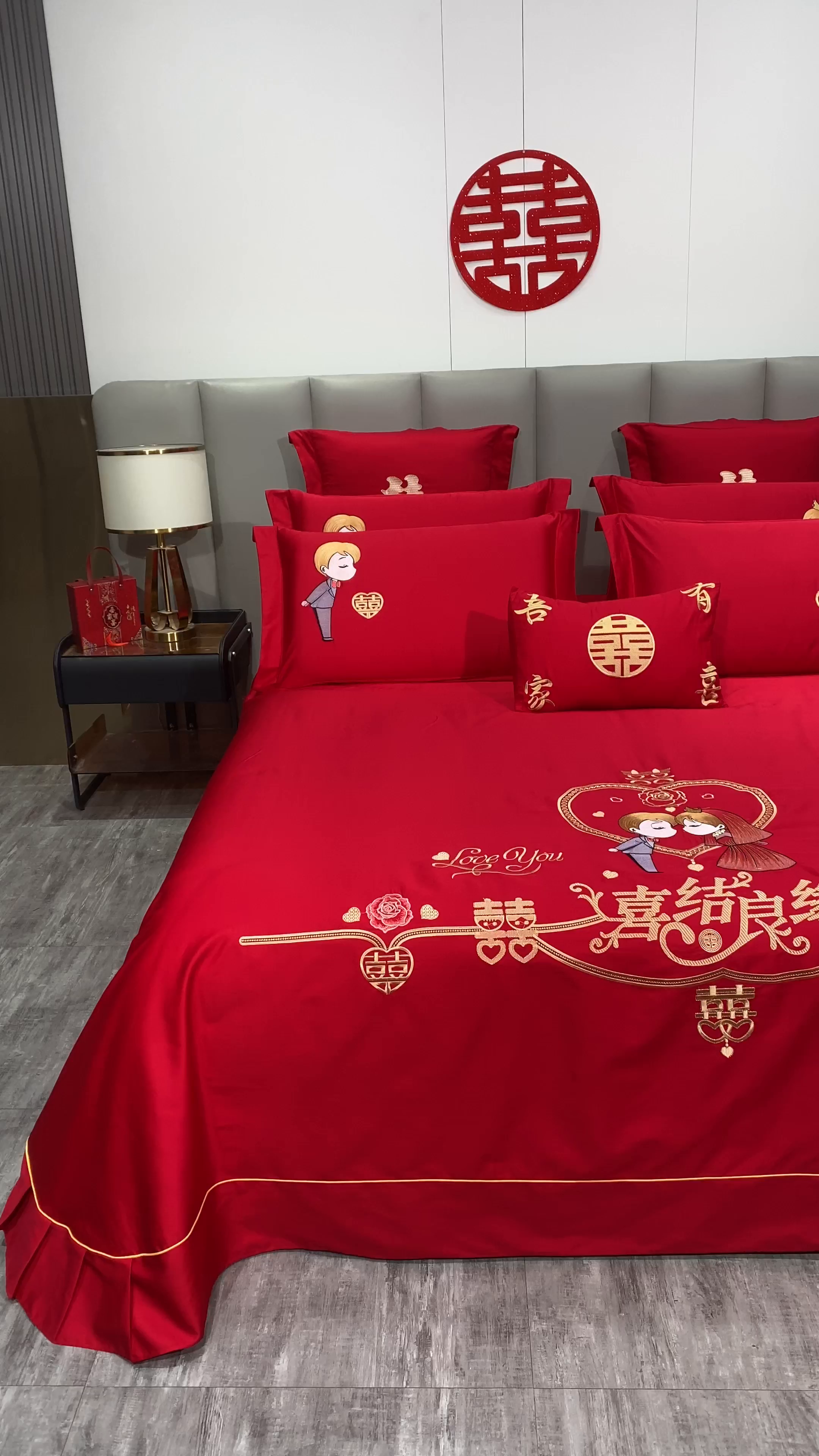 91家纺网 家纺一手货源 找家纺 浩情国际婚庆供货中心 2026新款长绒棉100%纯棉全棉结婚刺绣婚庆床单单件绣花纯色三件套单品婚庆枕套长期供货 提供买家秀 真爱一生-绣花款