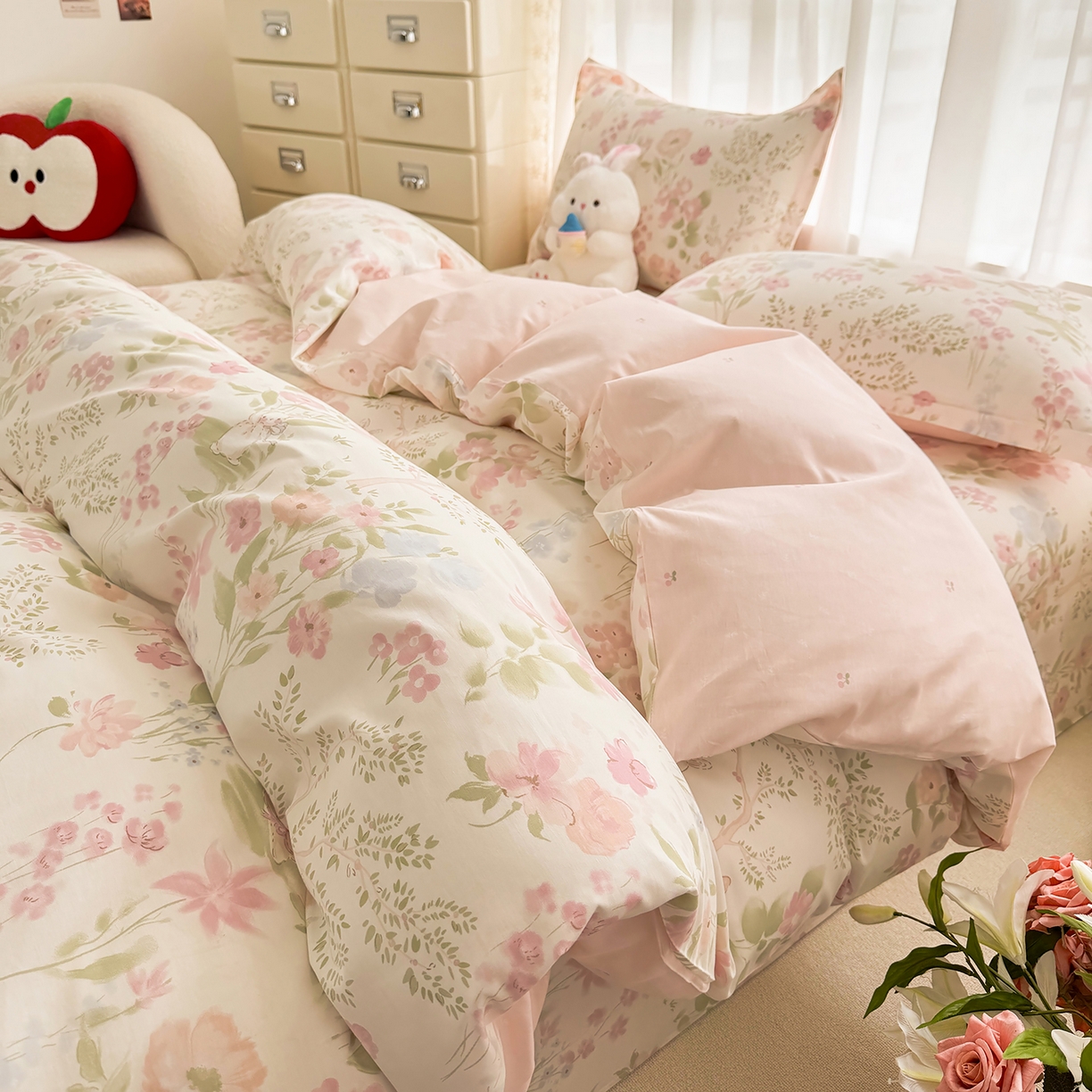 91家纺网 家纺一手货源 找家纺 （总）壹贝家纺 2026新款小清新纯棉印花四件套系列