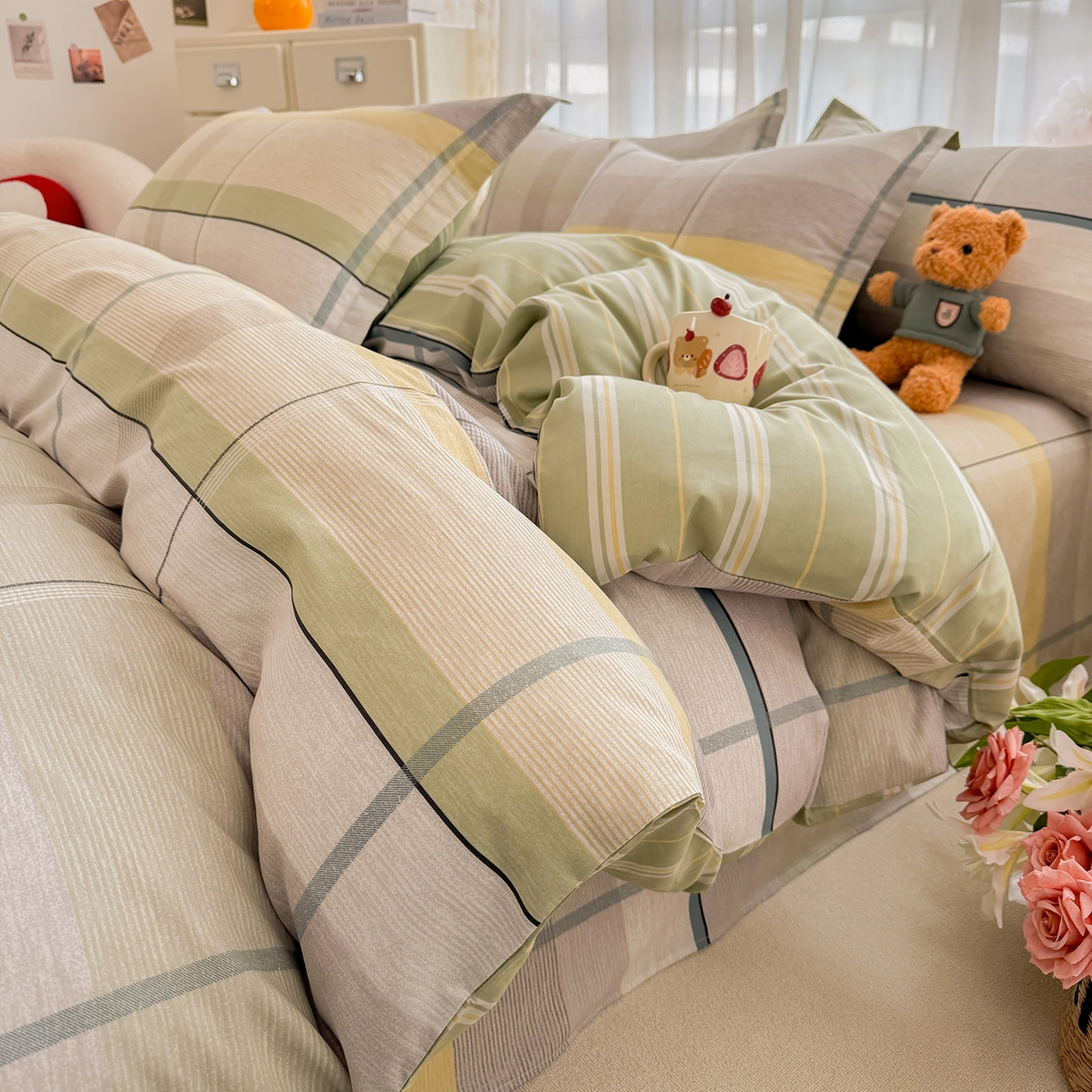 91家纺网 家纺一手货源 找家纺 （总）壹贝家纺 2026新款小清新纯棉印花四件套系列