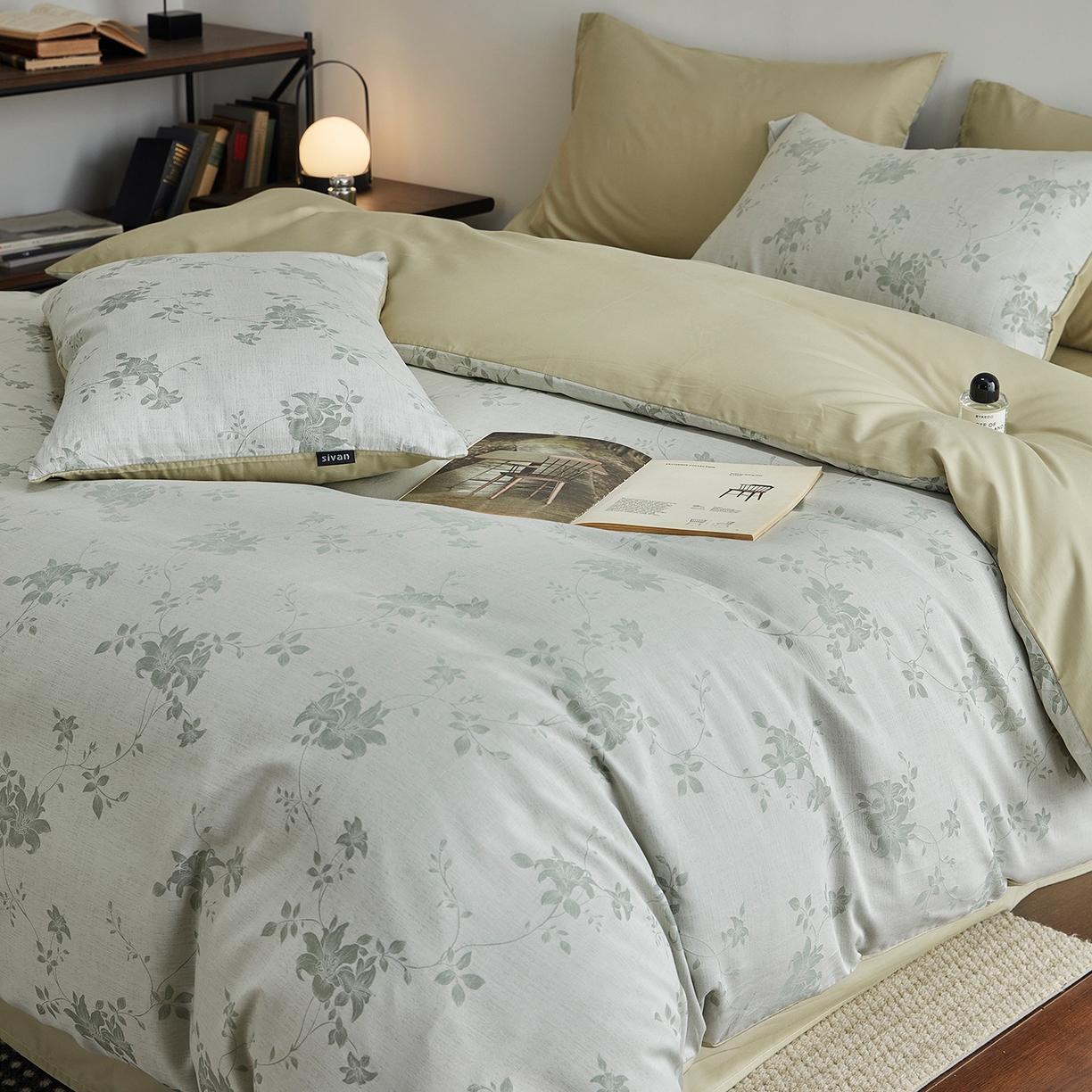 91家纺网 家纺一手货源 找家纺 XIWEN-希文家纺 2026新款春夏全棉云柔60s大提花四件套 花汀