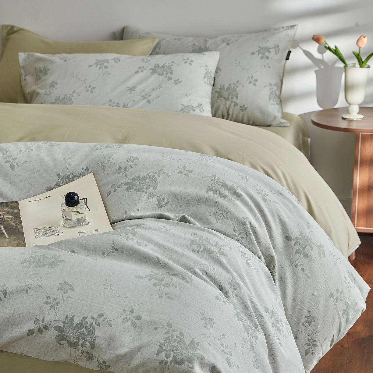 91家纺网 家纺一手货源 找家纺 XIWEN-希文家纺 2026新款春夏全棉云柔60s大提花四件套 花汀