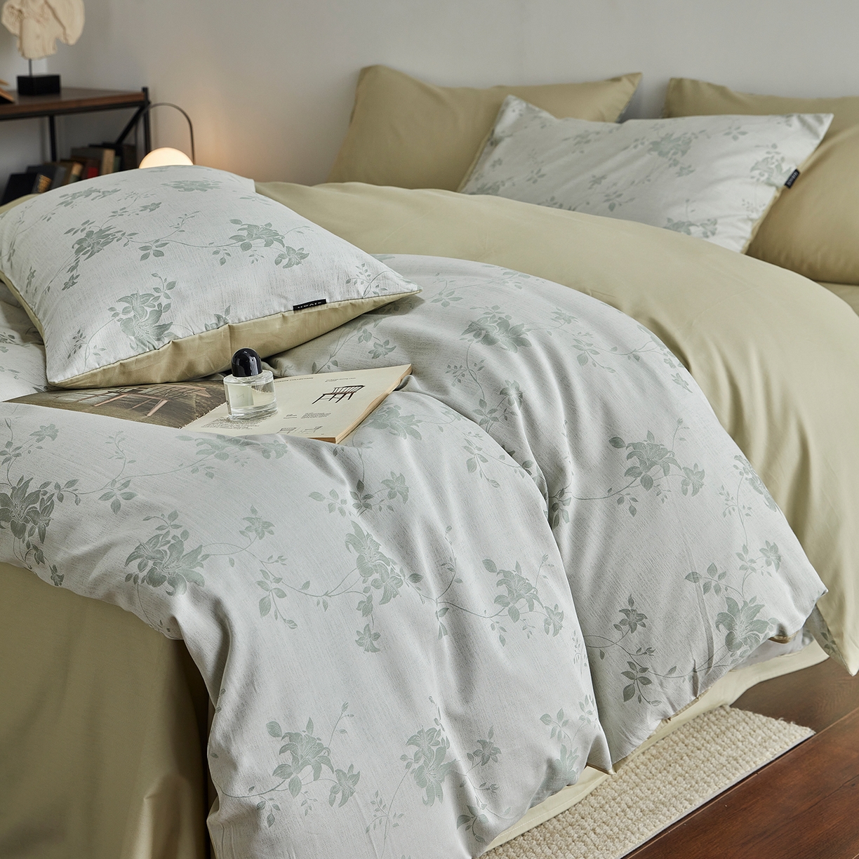 91家纺网 家纺一手货源 找家纺 XIWEN-希文家纺 2026新款春夏全棉云柔60s大提花四件套 花汀