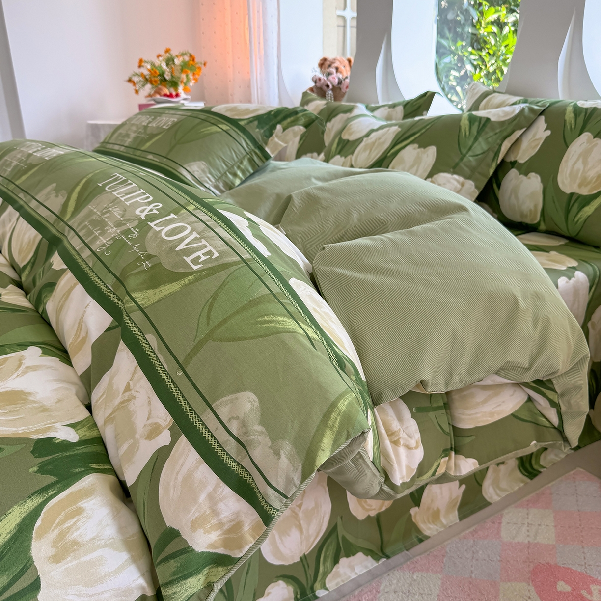 91家纺网 家纺一手货源 找家纺 （总）壹贝家纺 2026新款小清新纯棉印花四件套系列