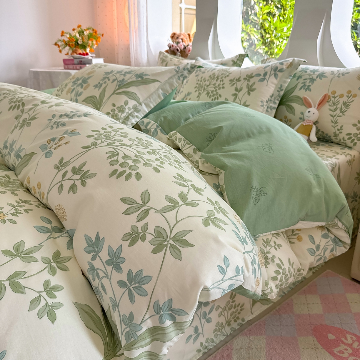 91家纺网 家纺一手货源 找家纺 （总）壹贝家纺 2026新款小清新纯棉印花四件套系列