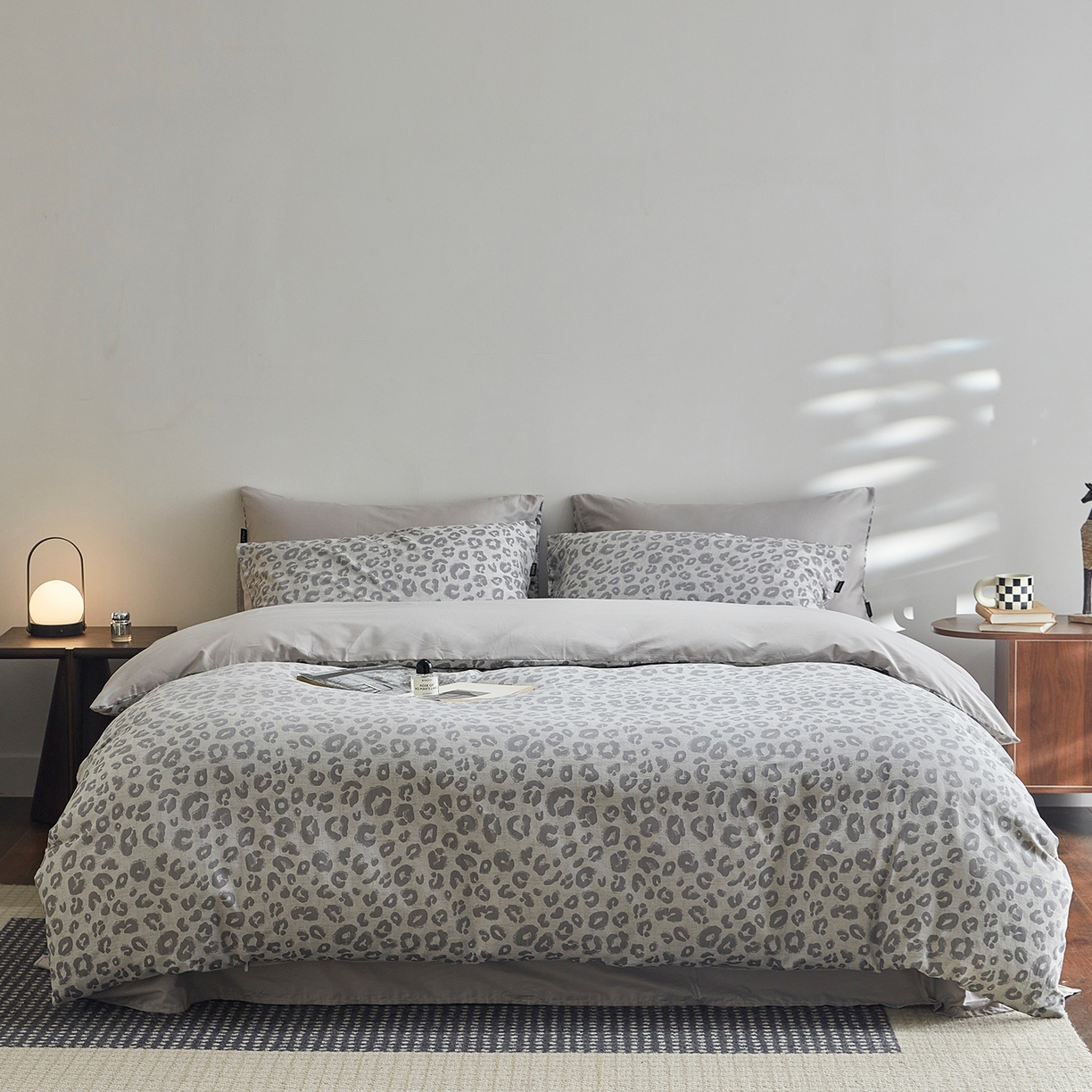 XIWEN-希文家纺 2026新款春夏全棉云柔60s大提花四件套 觅光-灰