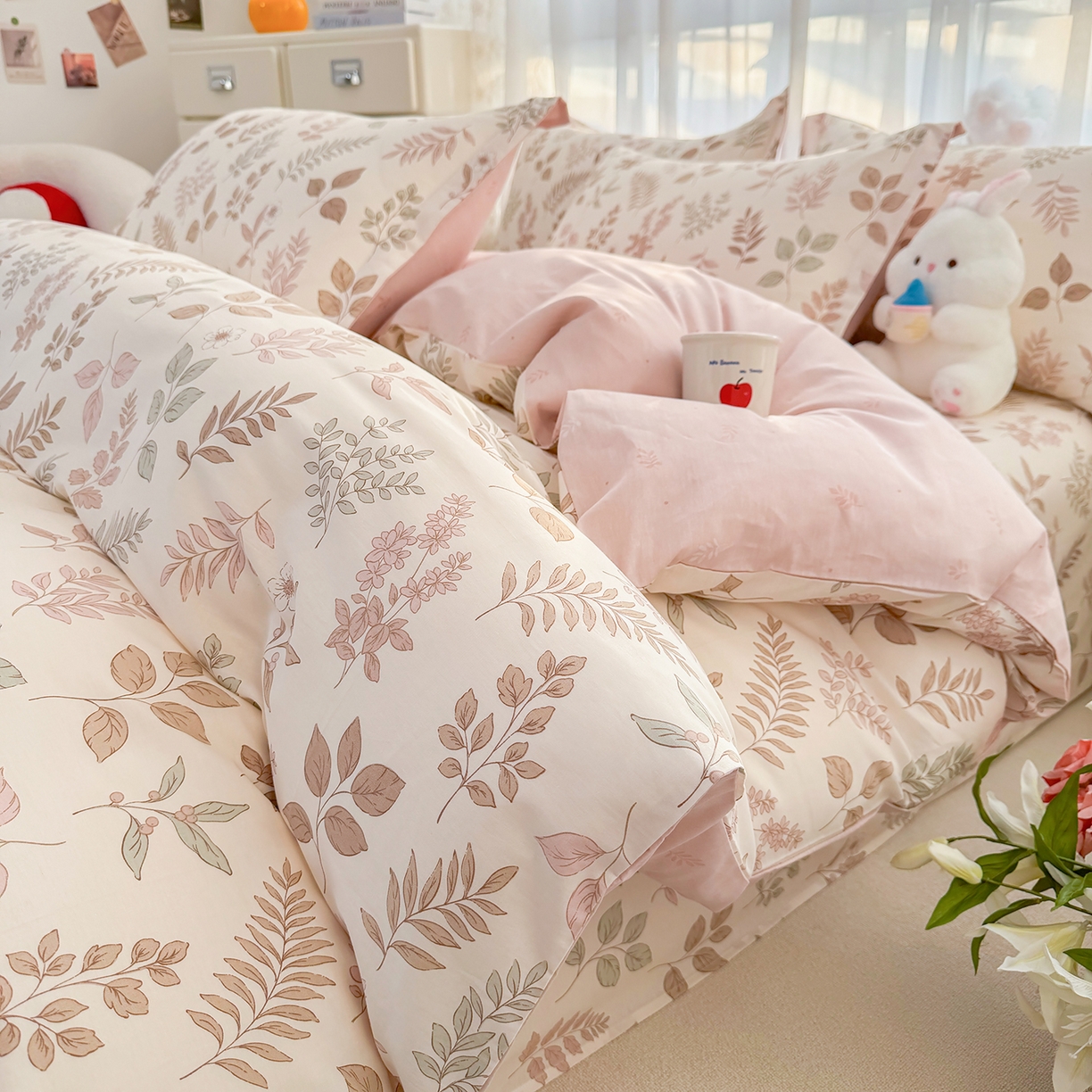 91家纺网 家纺一手货源 找家纺 （总）壹贝家纺 2026新款小清新纯棉印花四件套系列