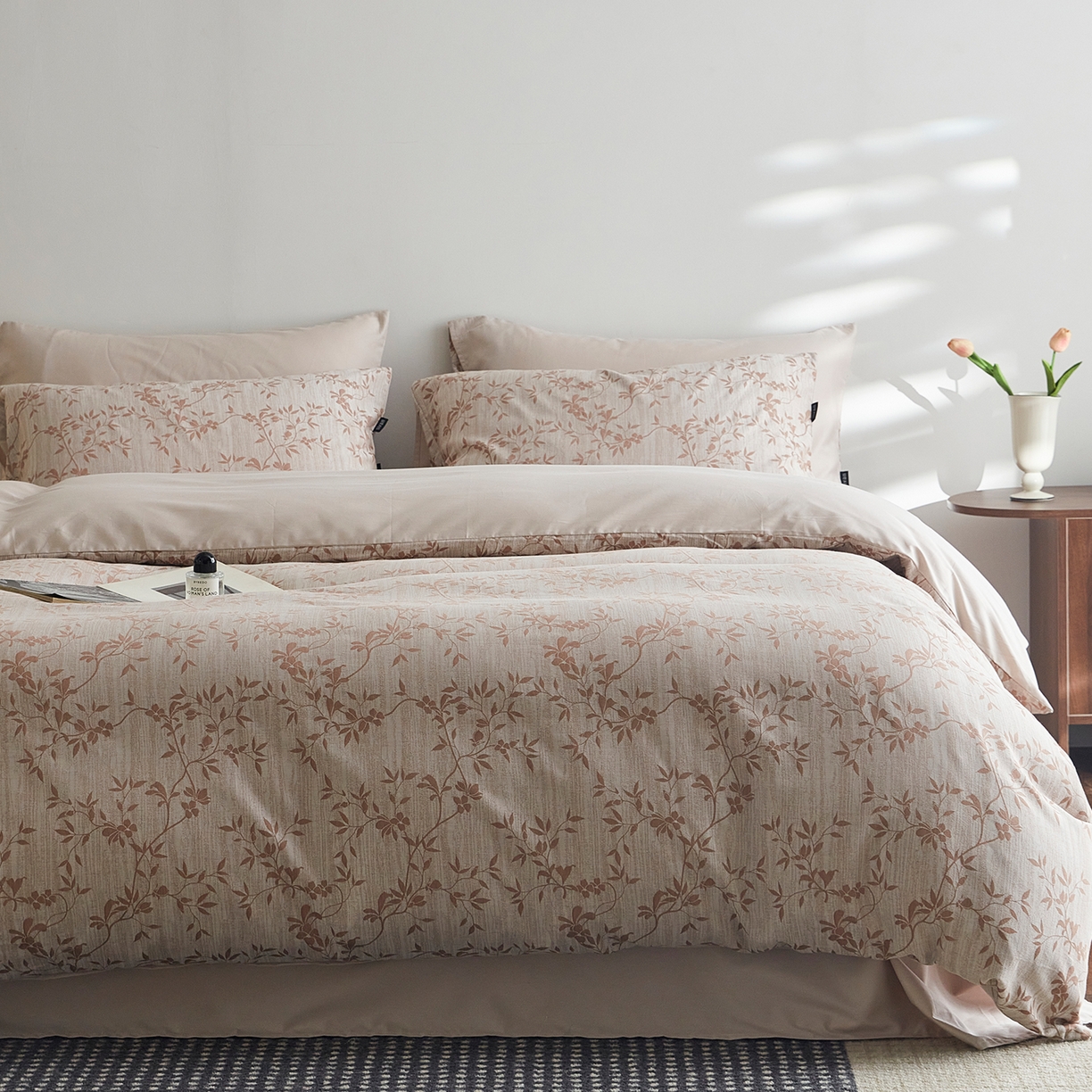 91家纺网 家纺一手货源 找家纺 XIWEN-希文家纺 2026新款春夏全棉云柔60s大提花四件套 枝叶繁华