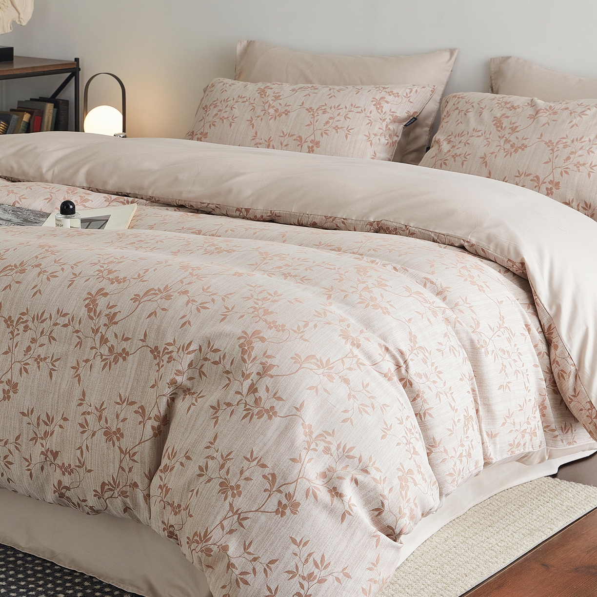 91家纺网 家纺一手货源 找家纺 XIWEN-希文家纺 2026新款春夏全棉云柔60s大提花四件套 枝叶繁华