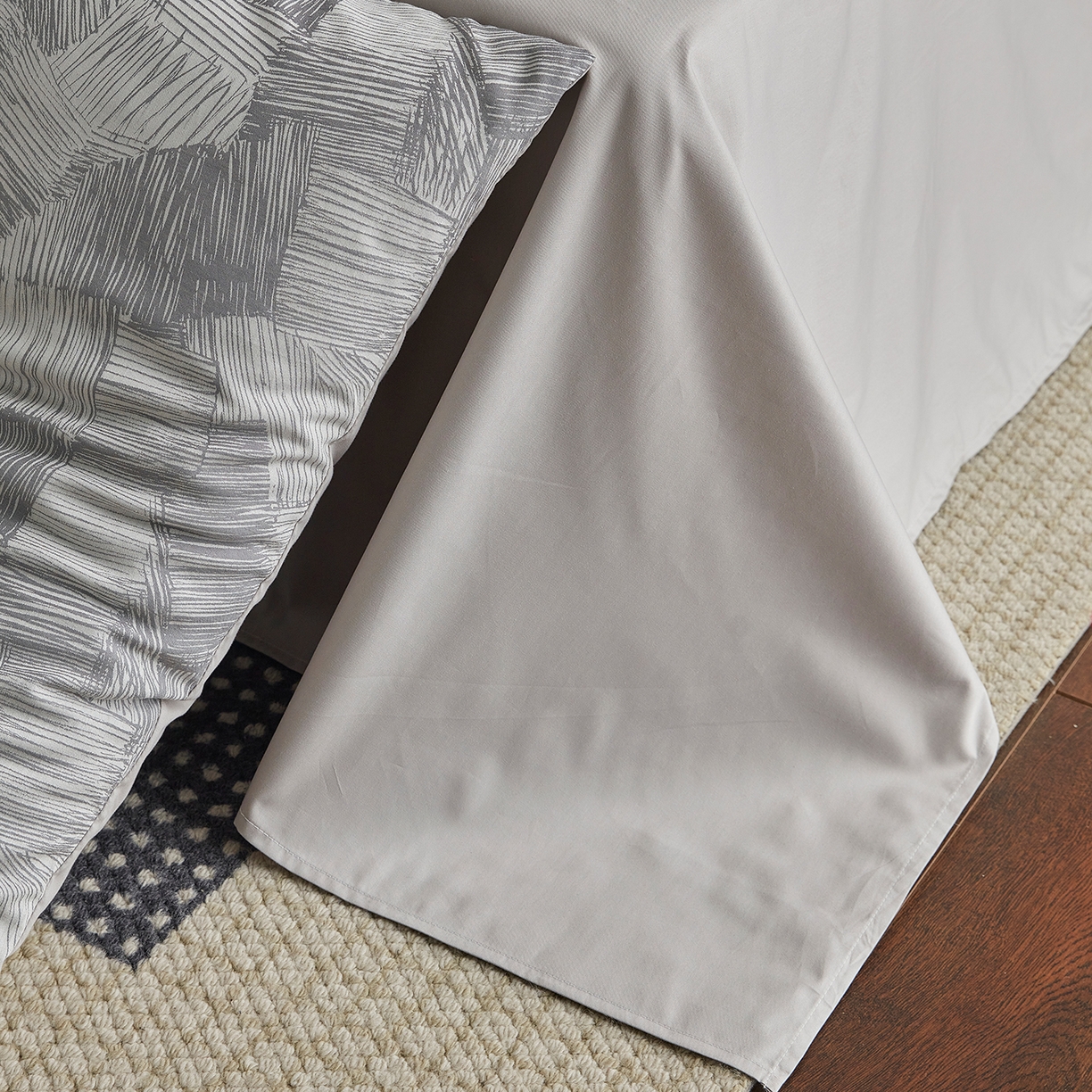 91家纺网 家纺一手货源 找家纺 XIWEN-希文家纺 2026新款春夏全棉云柔60s大提花四件套 织梦-灰