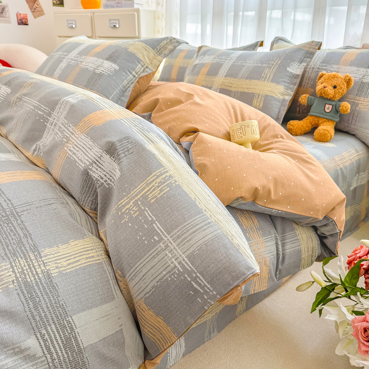 91家纺网 家纺一手货源 找家纺 （总）壹贝家纺 2026新款小清新纯棉印花四件套系列