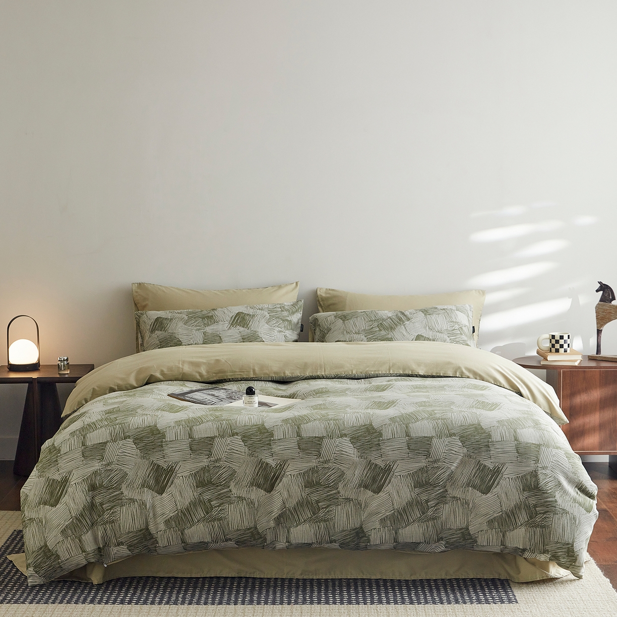 XIWEN-希文家纺 2026新款春夏全棉云柔60s大提花四件套 织梦-绿