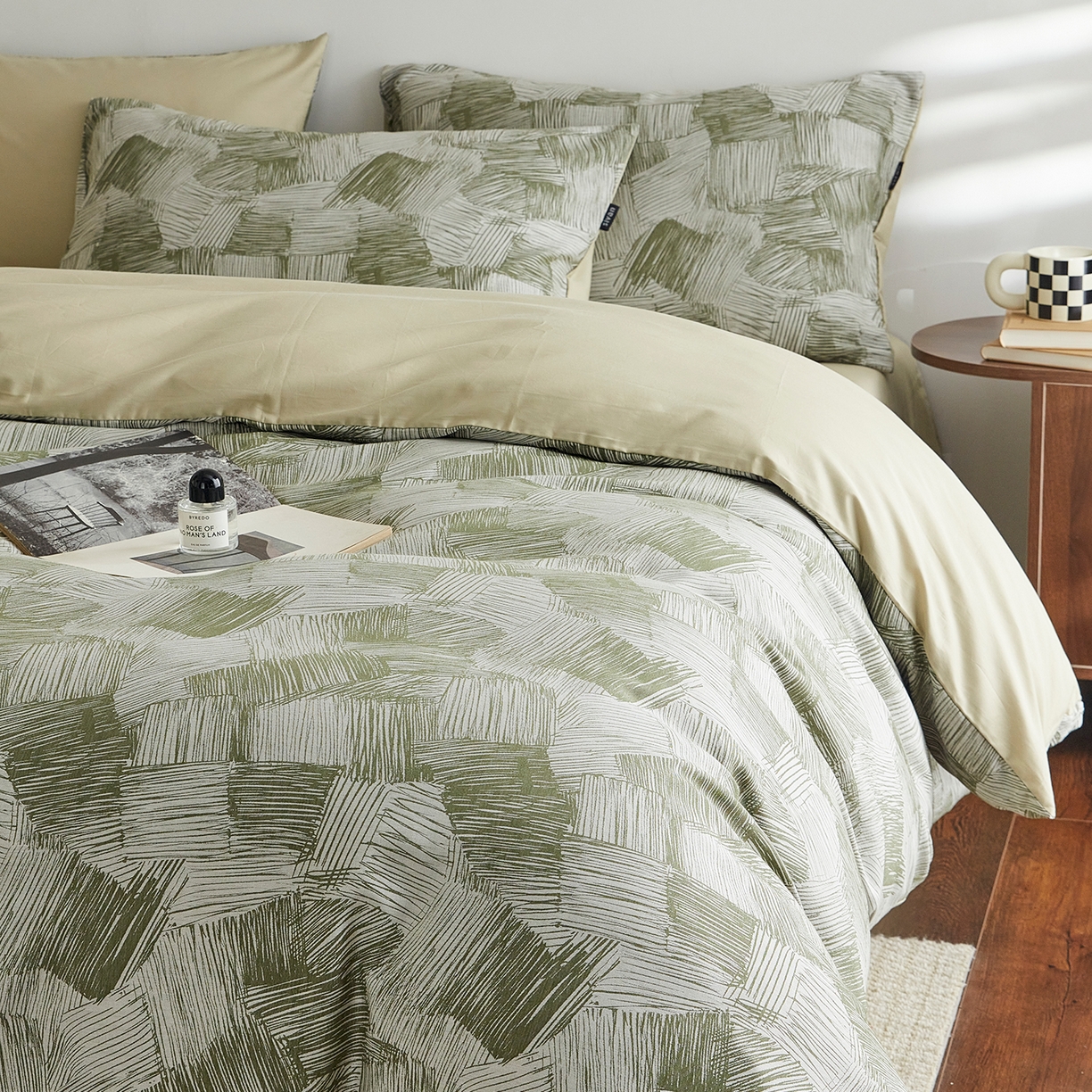 91家纺网 家纺一手货源 找家纺 XIWEN-希文家纺 2026新款春夏全棉云柔60s大提花四件套 织梦-绿