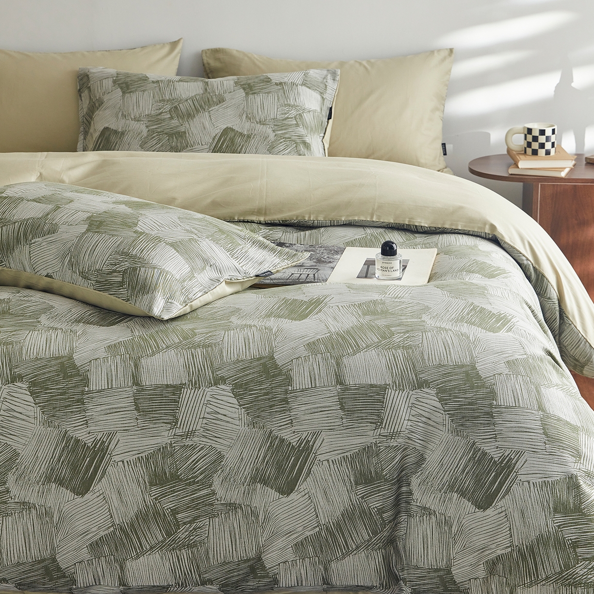 91家纺网 家纺一手货源 找家纺 XIWEN-希文家纺 2026新款春夏全棉云柔60s大提花四件套 织梦-绿