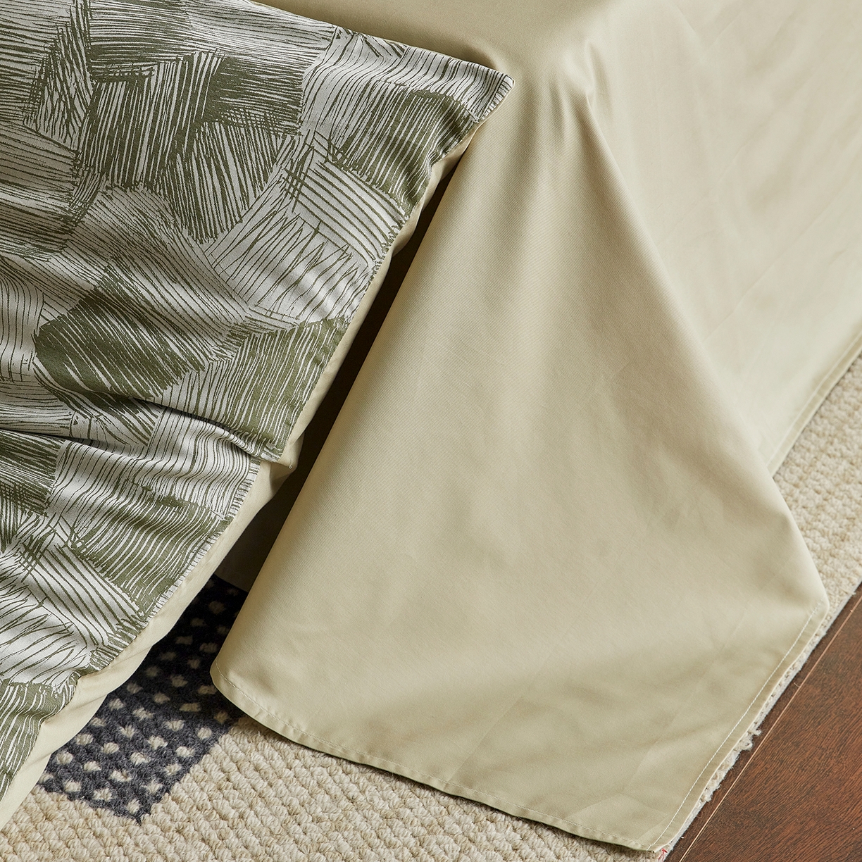 91家纺网 家纺一手货源 找家纺 XIWEN-希文家纺 2026新款春夏全棉云柔60s大提花四件套 织梦-绿