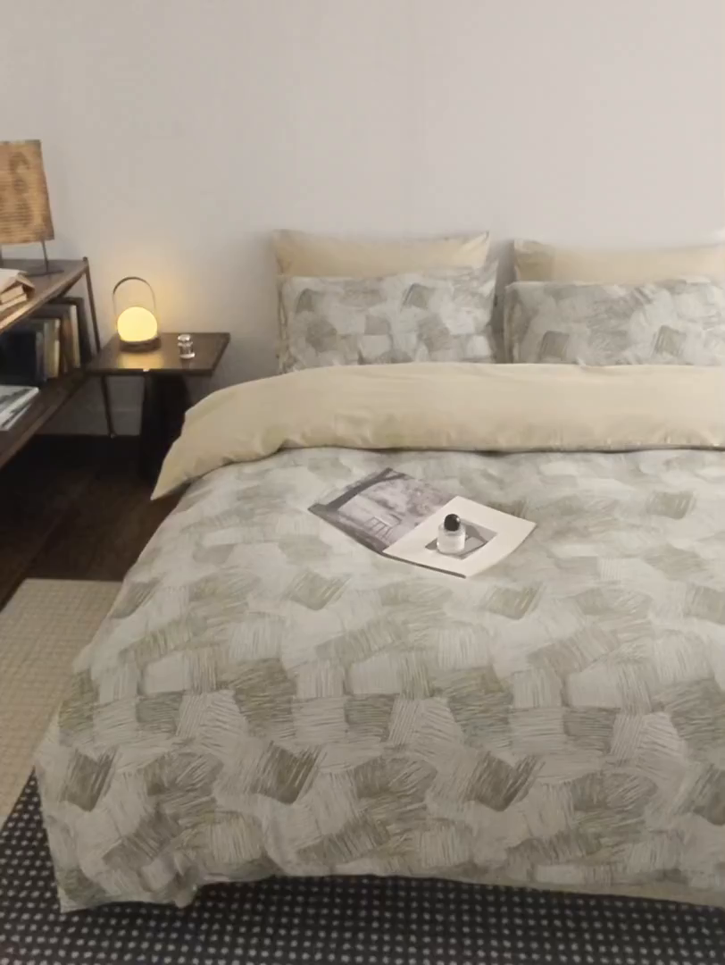 91家纺网 家纺一手货源 找家纺 XIWEN-希文家纺 2026新款春夏全棉云柔60s大提花四件套 织梦-绿