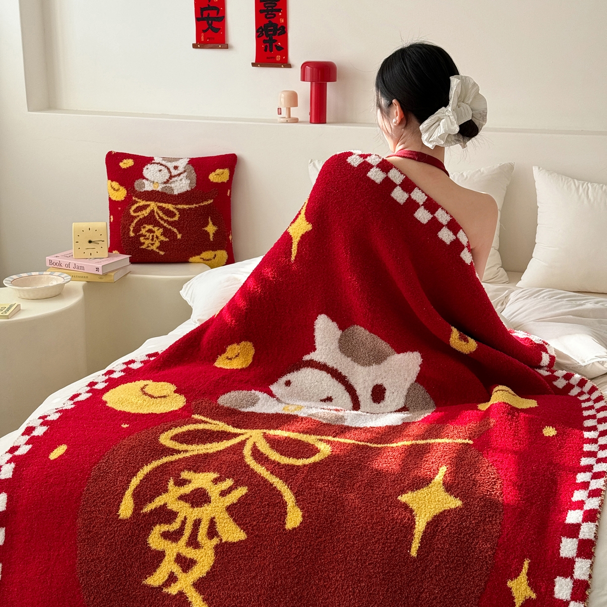 91家纺网 家纺一手货源 找家纺 （总）丹本家纺 2026新款A类软糯半边绒毛毯毯子马年暖心针织毯