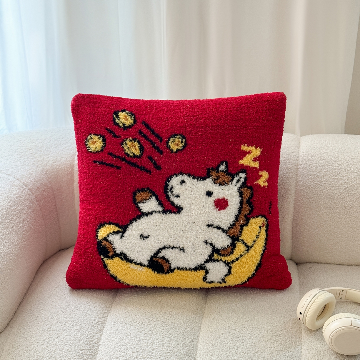 91家纺网 家纺一手货源 找家纺 丹本家纺 2026新款A类软糯半边绒毛毯毯子马年暖心针织毯 元宝马