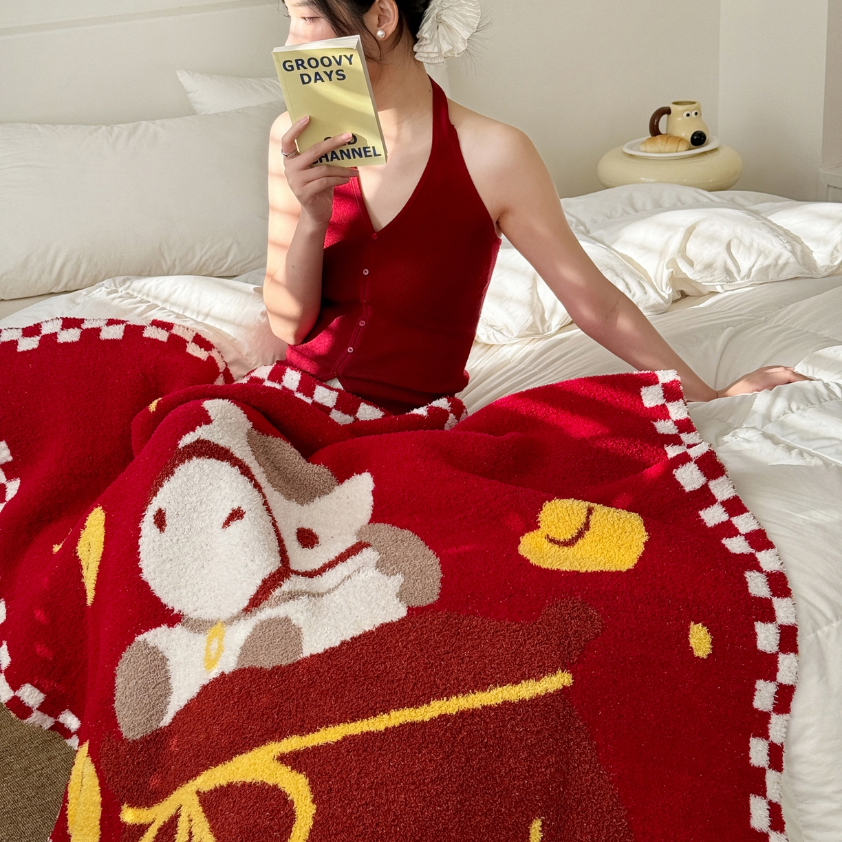 91家纺网 家纺一手货源 找家纺 丹本家纺 2026新款A类软糯半边绒毛毯毯子马年暖心针织毯 发财袋