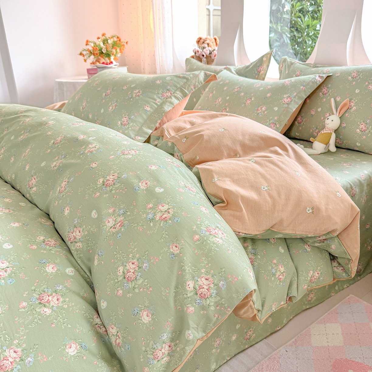 91家纺网 家纺一手货源 找家纺 （总）壹贝家纺 2026新款小清新纯棉印花四件套系列