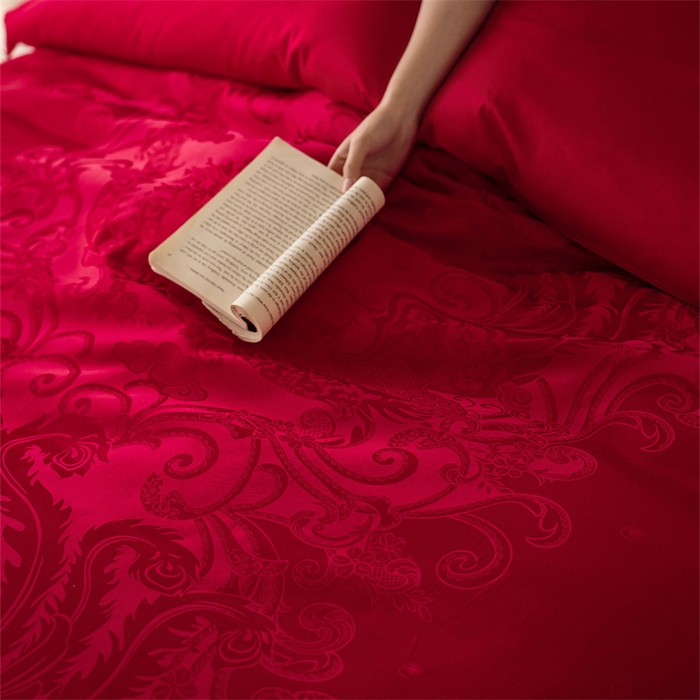 91家纺网 家纺一手货源 找家纺 （总）宏羽纺家纺 2025新款小红书热卖款仿丝棉提花时尚婚庆系列四件套多件套