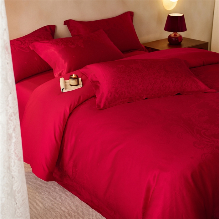 91家纺网 家纺一手货源 找家纺 （总）宏羽纺家纺 2025新款小红书热卖款仿丝棉提花时尚婚庆系列四件套多件套