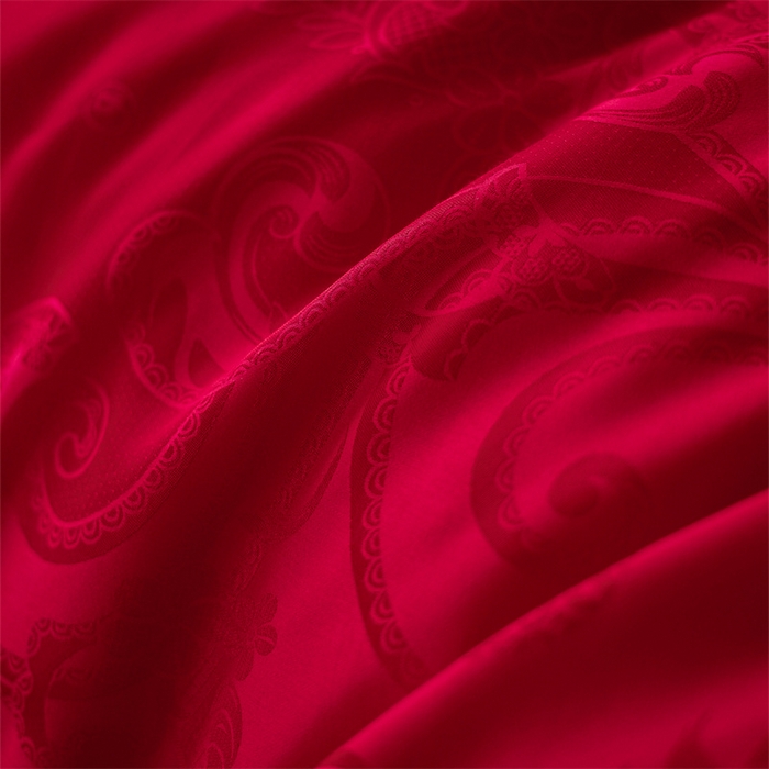 91家纺网 家纺一手货源 找家纺 宏羽纺家纺 2025新款小红书热卖款仿丝棉提花时尚婚庆系列四件套多件套 禧妆