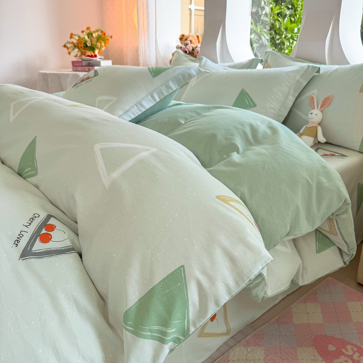 91家纺网 家纺一手货源 找家纺 （总）壹贝家纺 2026新款小清新纯棉印花四件套系列